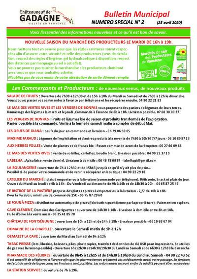 Bulletin municipal Châteauneuf de Gadagne - BM spécial n°2