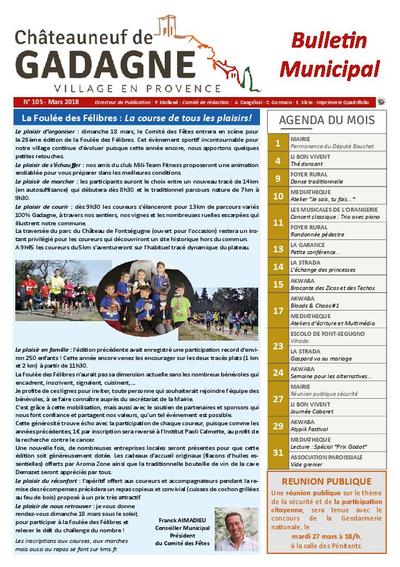 Bulletin municipal Châteauneuf de Gadagne - Mars 2018