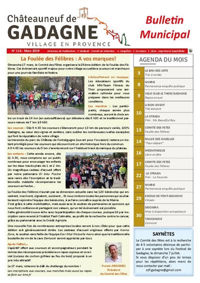 Bulletin municipal Châteauneuf de Gadagne - Mars 2019