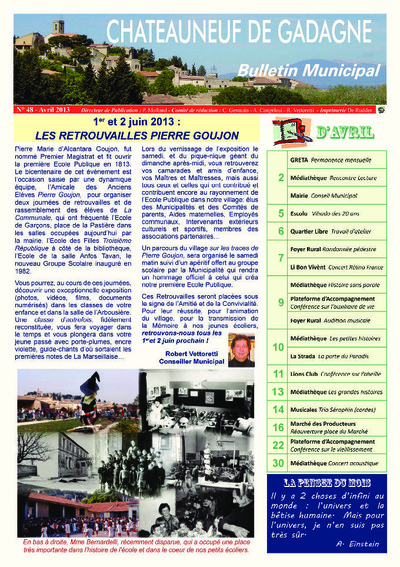 Bulletin municipal Châteauneuf de Gadagne - Avril 2013