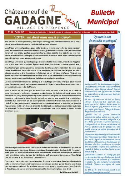 Bulletin municipal Châteauneuf de Gadagne - Avril 2017