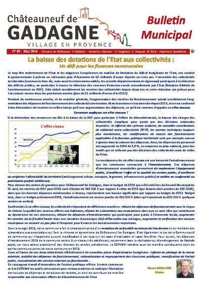 Bulletin municipal Châteauneuf de Gadagne - Mai 2016