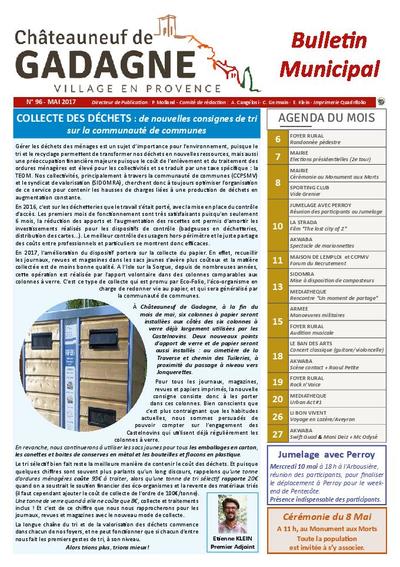 Bulletin municipal Châteauneuf de Gadagne - Mai 2017