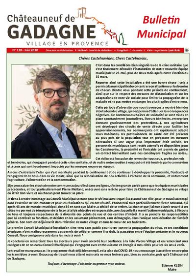 Bulletin municipal Châteauneuf de Gadagne - Juin 2020