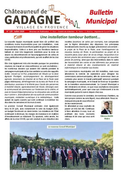 Bulletin municipal Châteauneuf de Gadagne - Juillet 2020