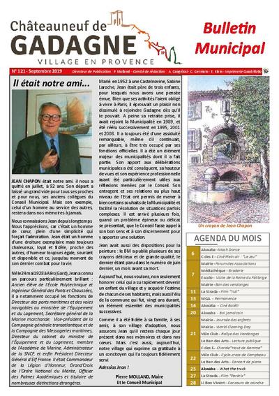 Bulletin municipal Châteauneuf de Gadagne - Septembre 2019
