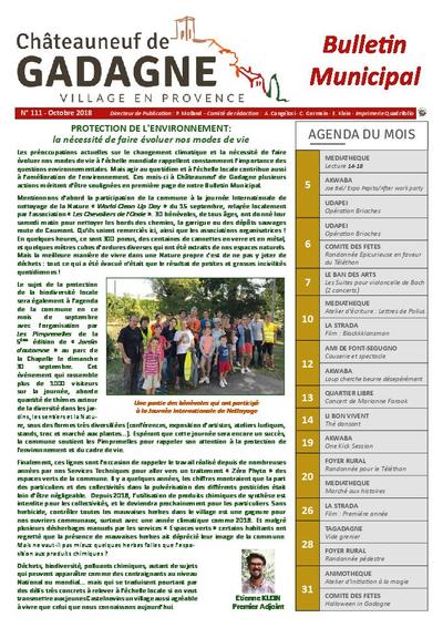 Bulletin municipal Châteauneuf de Gadagne - Octobre 2018