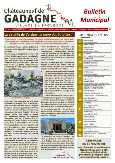 Bulletin municipal Châteauneuf de Gadagne - Novembre 2017