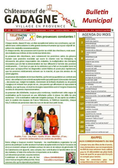 Bulletin municipal Châteauneuf de Gadagne - Décembre 2017