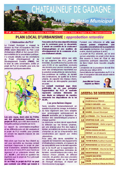 Bulletin municipal Châteauneuf de Gadagne - Décembre 2014