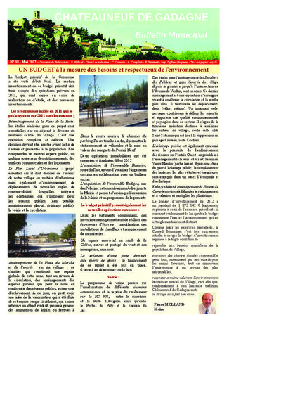 Bulletin municipal Châteauneuf de Gadagne - Mai 2012