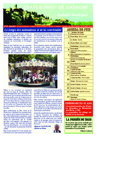 Bulletin municipal Châteauneuf de Gadagne - Juin 2012