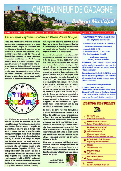 Bulletin municipal Châteauneuf de Gadagne - Juillet 2014