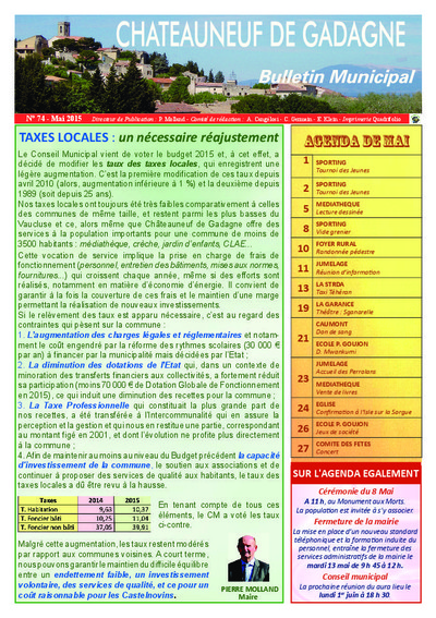 Bulletin municipal Châteauneuf de Gadagne - Mai 2015