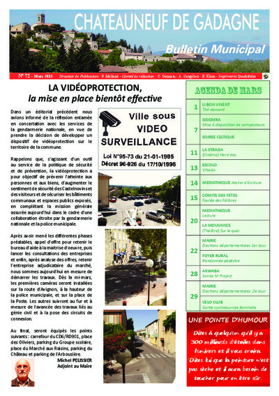Bulletin municipal Châteauneuf de Gadagne - Mars 2015