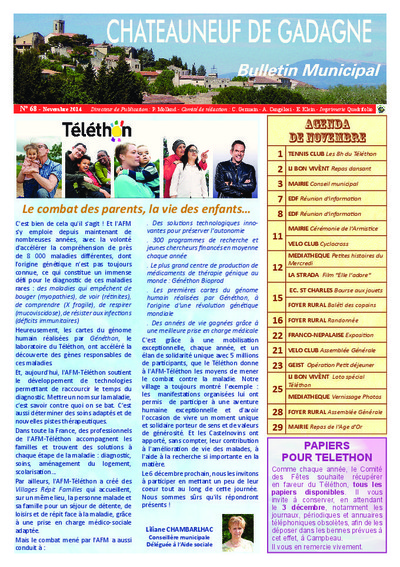 Bulletin municipal Châteauneuf de Gadagne - Novembre 2014