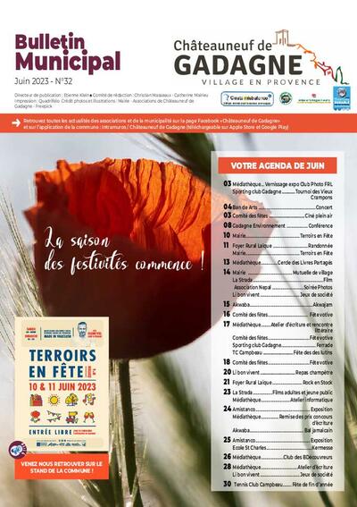 Bulletin municipal Châteauneuf de Gadagne - Juin 2023