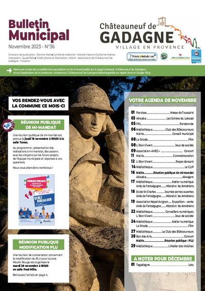 Bulletin municipal Châteauneuf de Gadagne - Novembre 2023