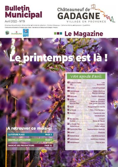 Bulletin municipal Châteauneuf de Gadagne - Avril 2022