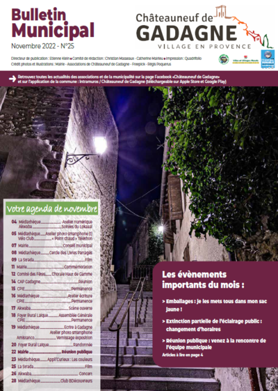 Bulletin municipal Châteauneuf de Gadagne - Novembre 2022