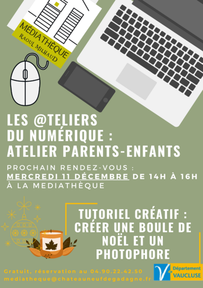 Médiathèque - Atelier numérique parents-enfant