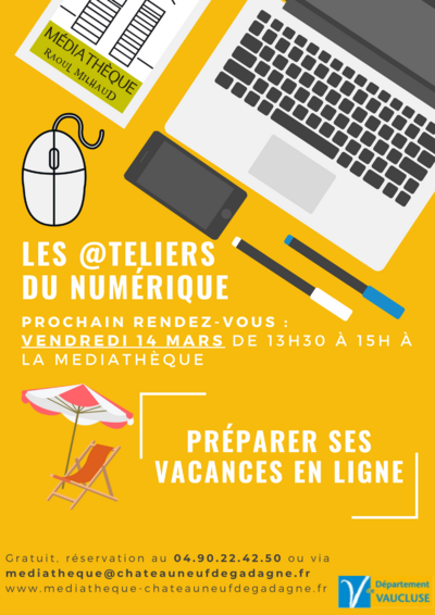 Médiathèque - Atelier numérique Vacances
