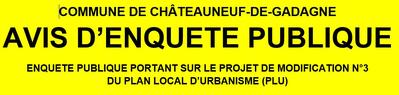 enquête publique concernant la modification n°3 du plu