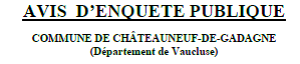enquête publique portant sur le plan de servitudes aéronautiques de l'aérodrome Avignon Caumont