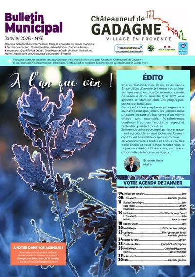 Bulletin municipal Châteauneuf de Gadagne - Janvier 2026