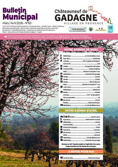 Bulletin municipal Châteauneuf de Gadagne - Mars-Avril 2026