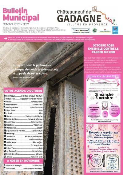 Bulletin municipal Châteauneuf de Gadagne - Octobre 2025