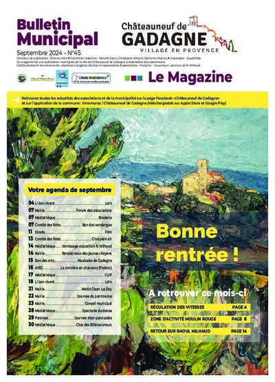 Bulletin municipal Châteauneuf de Gadagne - Septembre 2024