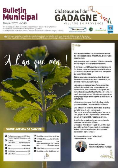 Bulletin municipal Châteauneuf de Gadagne - Janvier 2025