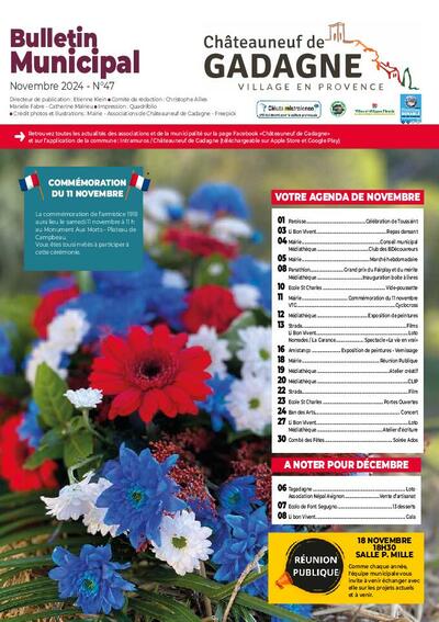 Bulletin municipal Châteauneuf de Gadagne - Novembre 2024